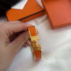 Hermes Clic H bracelet bangle orange